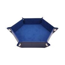 Bandeja De Dados Hexagonal Dobrável Em Couro PU De Alta Qualidade Para Jogos De Tabuleiro