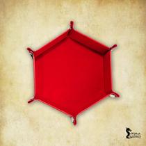 Bandeja de dados Hexagonal em Couro - RPG