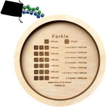 Bandeja de dados NatLdgs Farkle Wooden 30 cm com dados de pérolas Bandeja de dados NatLdgs Farkle Wooden 30 cm com dados de pérolas