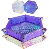 Bandeja de dados SIQUK Mermaid PU Heather Folding Hexagon (2 unidades)