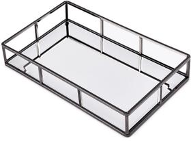 Bandeja de espelho PuTwo Smoky Black Metal Vanity 30x18x5 cm