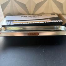 Bandeja de espelho retangular prata dourada decorativa para banheiro sala cozinha bandeija decoração pequena espelhada