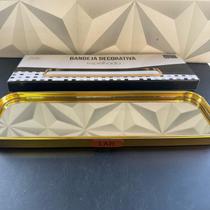 Bandeja de espelho retangular prata dourada decorativa para banheiro sala cozinha bandeija decoração pequena espelhada