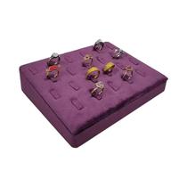 Bandeja De Exibição De Joias Em Veludo Roxo Para Anéis, Brincos, Colares E Pingentes Modelo Retrato