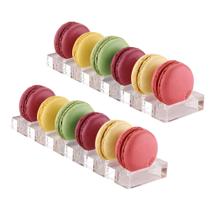 Bandeja de exibição Jusalpha Clear Acrylic para macaron/biscoitos x2 Bandeja de exibição Jusalpha Clear Acrylic para macaron/biscoitos x2