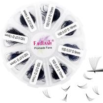 Bandeja de extensões de cílios FADLASH 10D, ventiladores pré-fabricados, 9-16 mm