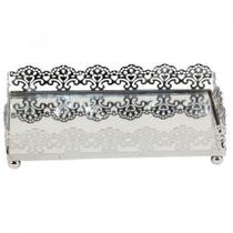 Bandeja de ferro e vidro - 12 x 20 cm