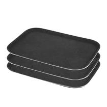 Bandeja de Garçom Antiderrapante Retangular Profissional 57x41 cm Kit c 3 Pçs Frigopro