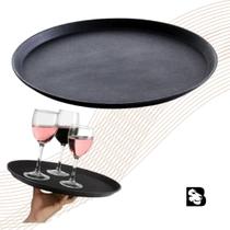 Bandeja de Garçom Redonda Profissional Emborrachada Antiderrapante 40cm Bar Restaurante