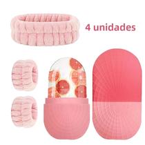 Bandeja de Gelo de Silicone para Maquiagem, Faixa de Cabelo e Rolo de Olho