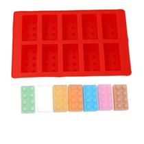 Bandeja de gelo e molde de doces para amantes de Lego em silicone vermelho Kito