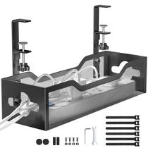 Bandeja de gerenciamento de cabos Litwaro Under Desk Metal Mesh