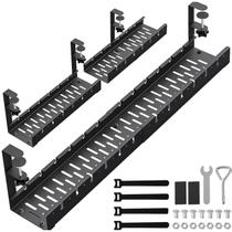 Bandeja de gerenciamento de cabos WIGAKDRU extensível de 79 cm em metal preta