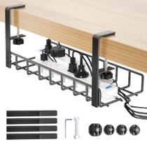 Bandeja de gerenciamento de cabos Xpatee Under Desk, pacote com 1 pacote (preta)