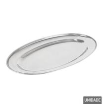 Bandeja de Inox 29x18cm Oval Prata - Tudo em Caixa