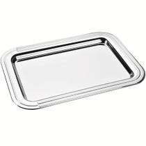 Bandeja de Inox Tramontina Ciclo Retangular 42x30cm para Servir Cafezinhos Chás Rasa Bandeja de Inox Tramontina Ciclo Retangular 42x30cm para Servir Cafezinhos Chás Rasa
