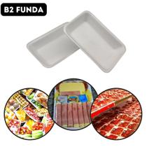 Bandeja de Isopor B2 Funda Branca Frios 21x14x3cm - PCT 100 Unidades