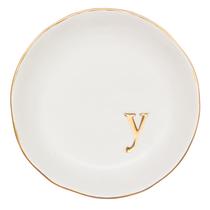 Bandeja de joias COLLECTIVE HOME Ceramic White para mulheres de 12 cm