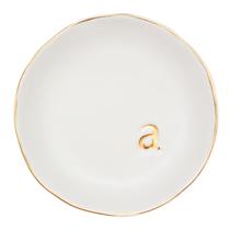 Bandeja de joias COLLECTIVE HOME Ceramic White para mulheres de 12 cm