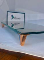 Bandeja de Luxo Decorativa Espelhada c/ detalhes Dourado - Ótima para lavabos, sala, decoração etc