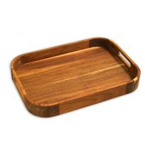 bandeja de madeira acácia 40cm retangular arredondada resistente - Oikos bandeja de madeira acácia 40cm retangular arredondada resistente - Oikos