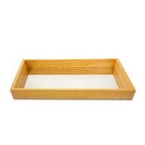 Bandeja de Madeira Decorativa 28x38cm com Linea Baixa e Fundo Espelhado para Decoração de Quarto Sala Banheiro