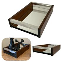 Bandeja de Madeira Espelhada 23x15 com Alça um Luxo Ideal para Decoração, e Servir Café Individual Wolff Bandeja de Madeira Espelhada 23x15 com Alça um Luxo Ideal para Decoração, e Servir Café Individual Wolff