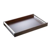 Bandeja de Madeira Naturais 60x35x5cm com Alça Aço Inox Woldart - Wolff