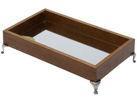 Bandeja de Madeira Natural com Pé 29x17x6,5cm Woodart