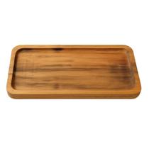 Bandeja de Madeira Teca 20x10cm Tábua Petisqueira 15mm Porção Servir Zanline