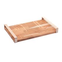 Bandeja De Madeira Woodart Com Alça Em Aço Inox Teca