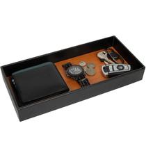 Bandeja de Manobrista J. JACKCUBE DESIGN em Couro e Bambu para Homens - Preta Bandeja de Manobrista J. JACKCUBE DESIGN em Couro e Bambu para Homens - Preta