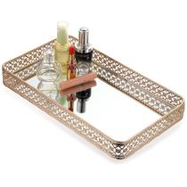 Bandeja de maquiagem e perfume ELLDOO Gold com armazenamento de joias Bandeja de maquiagem e perfume ELLDOO Gold com armazenamento de joias