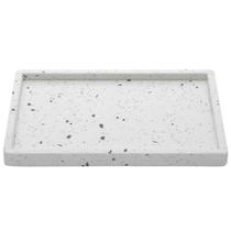 Bandeja de Mármore Terrazzo Lyor 26,5x17x2cm Decorativa Retangular Branca Casa Banheiro Bandeja de Mármore Terrazzo Lyor 26,5x17x2cm Decorativa Retangular Branca Casa Banheiro