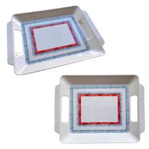 Bandeja de Melamina Com Alça Travessa para Servir 26cm
