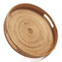 Bandeja de mesa de café DECRAFTS Round Rattan 35,56 cm x 6,1 cm Bandeja de mesa de café DECRAFTS Round Rattan 35,56 cm x 6,1 cm