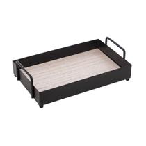 Bandeja De Metal C/ Fundo MDF Retangular 22x13x6cm Bandeja De Metal C/ Fundo MDF Retangular 22x13x6cm