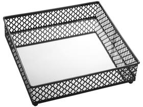 Bandeja de Metal com Espelho Barcelona Preta 17 x 17 x 5 cm Casa Del Grande Bandeja de Metal com Espelho Barcelona Preta 17 x 17 x 5 cm Casa Del Grande