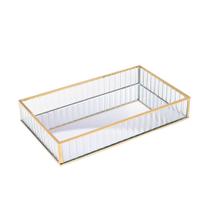 Bandeja De Metal Com Espelho Dourada 15x25x4cm - Lyor Bandeja De Metal Com Espelho Dourada 15x25x4cm - Lyor