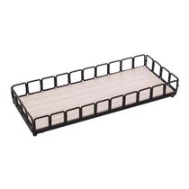 Bandeja de Metal com Fundo MDF Retangular Preto Fosco 30,5x13x4,5cm Bandeja de Metal com Fundo MDF Retangular Preto Fosco 30,5x13x4,5cm
