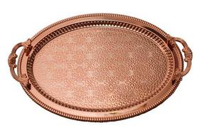 Bandeja de metal oval 34x48cm ouro rose Bandeja de metal oval 34x48cm ouro rose