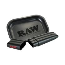 Bandeja de Metal Preta Fosca 18x14cm com Recipiente de Lata para Acessórios de Cigarro Bandeja de Metal Preta Fosca 18x14cm com Recipiente de Lata para Acessórios de Cigarro