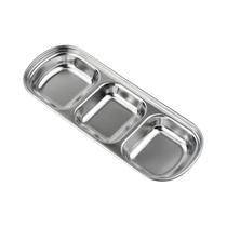 Bandeja De Molho Em Aço Inoxidável Com 3 Compartimentos Para Restaurantes De Churrasco Bandeja De Molho Em Aço Inoxidável Com 3 Compartimentos Para Restaurantes De Churrasco