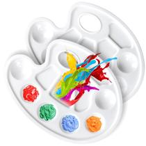 Bandeja de paleta de pintura Fandamei Oval Plastic White 2 peças