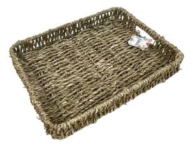 Bandeja De Palha Retangular Com Alça Decorativa Para Servir Bandeja De Palha Retangular Com Alça Decorativa Para Servir