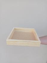 Bandeja de pinus cesto fundo mdf cantinho do café 25x25x5 Bandeja de pinus cesto fundo mdf cantinho do café 25x25x5
