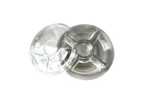 Bandeja De Plástico Petisqueira Descartável Tampa kit 5un