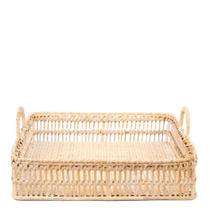 Bandeja de Rattan com Alça 40X39X15CM - Cromus