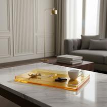 Bandeja De Resina Amarelo Translúcido - 10x30