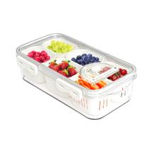 Bandeja de servir comida MineSign Divided com tampas empilhável (1 pacote)